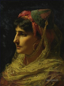  frau - Porträt einer Frau Frederick Arthur Bridgman Arab